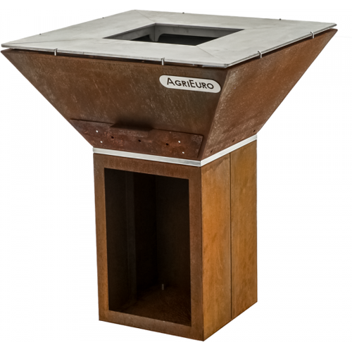 AgriEuro TOP-LINE Holzkohlegrill COLORADO - 80x80 cm Grillrost - Gehäuse komplett aus Corten