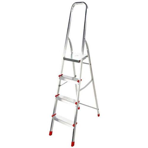 AgriEuro Premium Aluminium-Trittleiter mit Ständer Alice 4, 4 Stufen, 1,49 m