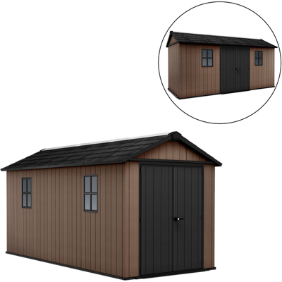 Keter Newton plus 7515/1575 - Gartenhaus - Mit zweiflügeliger Tür und Fenstern - 230x476x246 cm Keter Newton plus 7515/1575 - Gartenhaus - Mit zweiflügeliger Tür und Fenstern - 230x476x246 cm
