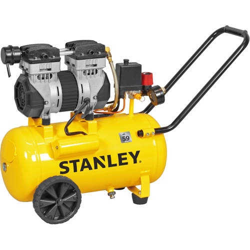 Stanley DST 150/8/24 SXCMS1324H - Elektrischer Kompressor auf Wagen - 24 lt oilless - leise