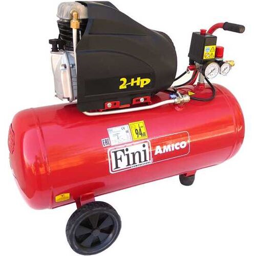 FINI AMICO 50 MK 2400 - Elektrischer tragbarer Kompressor mit Wagen - Motor 2 PS - 50 Lt