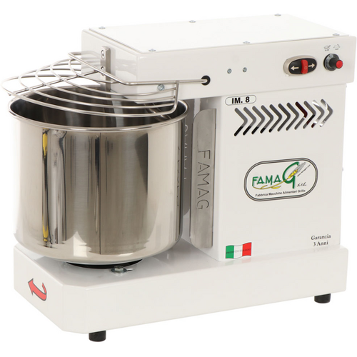 Spiralkneter Famag Grilletta IM 8- 10 Geschwindigkeiten - Hohe Hydration - Schüsselinhalt 8 kg /11.5 l