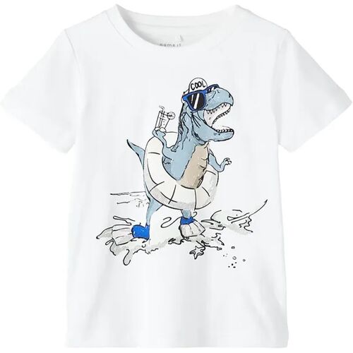 name it - T-Shirt NMMZETHO mit Farbwechsel in bright white, Gr.92