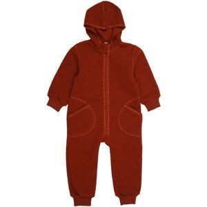 ENGEL - Wollfleece-Kapuzenoverall SNUGGLY WINTER in magma melange, Gr.74/80