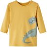 name it - Jersey-Langarmshirt NBMTUMMY BABY DINO in amber gold, Gr.62