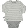 OrganicEra - Langarm-Bodyshirt ELYA gestreift in grau melange, Gr.50/56