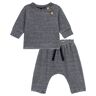 Petit Bateau - Langarmshirt BEBE 2-teilig in smoking/marshmallow, Gr.56/62