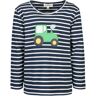 tausendkind collection - Langarmshirt TRAKTOR TOBI gestreift in dunkelblau, Gr.128/134