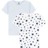 Petit Bateau - Unterhemd VINTAGE STAR 2er-Pack in marshmallow/fraicheur, Gr.116