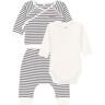 Petit Bateau - Wickelshirt BEBE 3-teilig in smoking, Gr.80/86