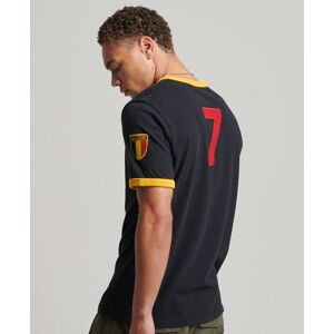 Superdry Men's Ringspun Belgien Matchday Fußball-T-Shirt Schwarz - Größe: XL Schwarz male XL