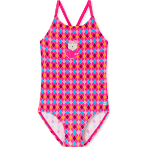 Schiesser Badeanzug Wirkware recycelt LSF40+ Ethno Katze Wassermelone mehrfarbig - Cat Zoe für Mädchen
