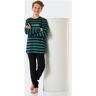 SCHIESSER Schlafanzug lang Organic Cotton Break Ringel Bündchen grün - Nightwear 176 male