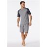 SCHIESSER Schlafanzug kurz Organic Cotton Streifen Welle kohle - 95/5 Nightwear 56 male