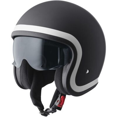 GMS Ride Jethelm schwarz matt weiß Gr. S 55/56 GMS Ride Jethelm schwarz matt weiß Gr. S 55/56