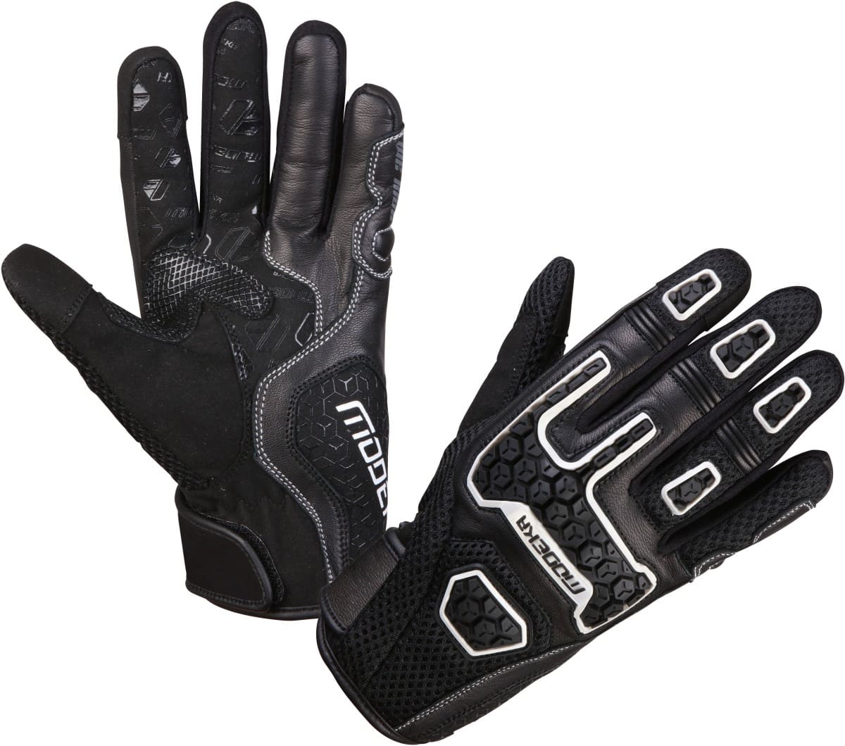 Modeka DRACON Motorradhandschuhe schwarz weiß Gr. 12 / 3XL