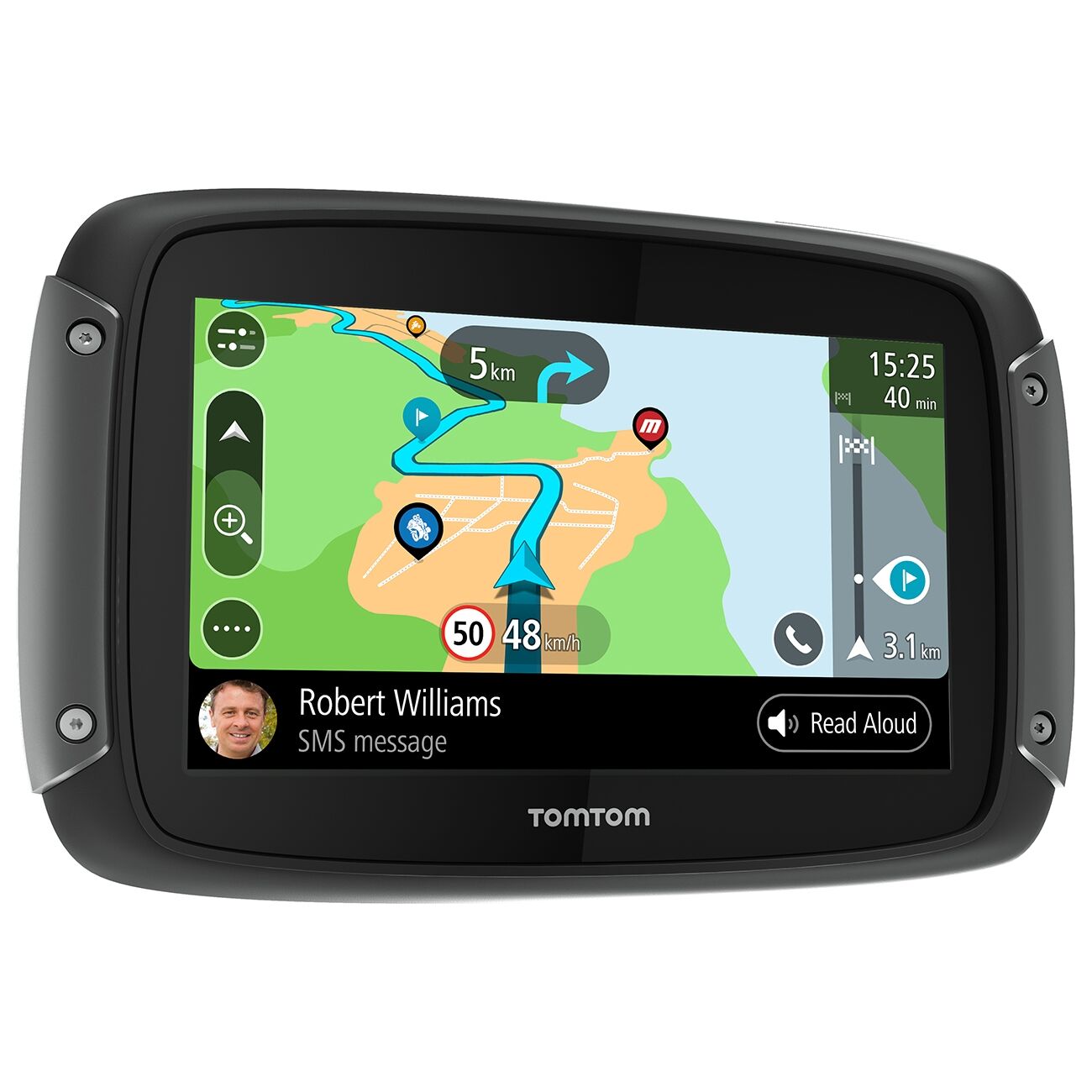 TomTom Navigationsgerät RIDER 550 World Motorrad-Navi 4,3 Zoll weltweite Karten