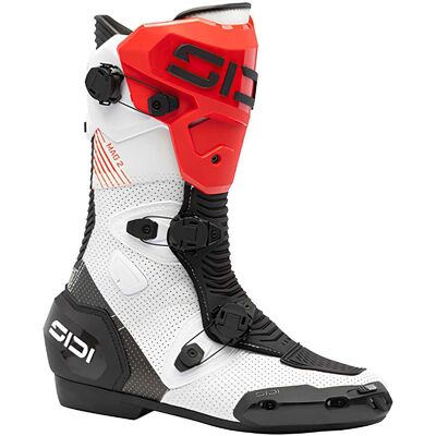 Sidi MAG-2 Air Racing-Motorradstiefel weiß schwarz rot Gr. 42 Sidi MAG-2 Air Racing-Motorradstiefel weiß schwarz rot Gr. 42