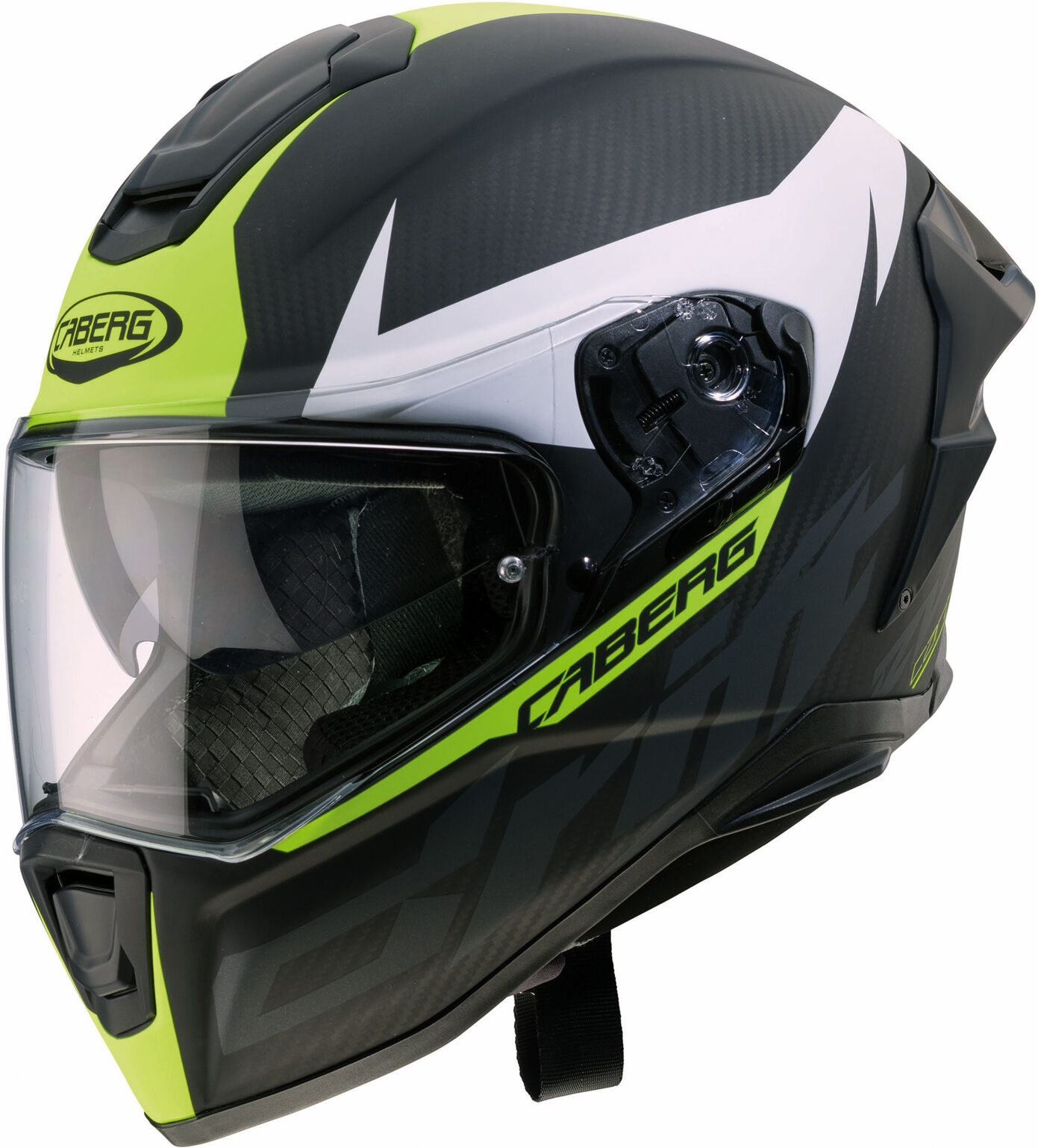 Caberg Integralhelm Drift Evo Carbon matt anthrazit weiß fluo gelb Gr. L 59/60