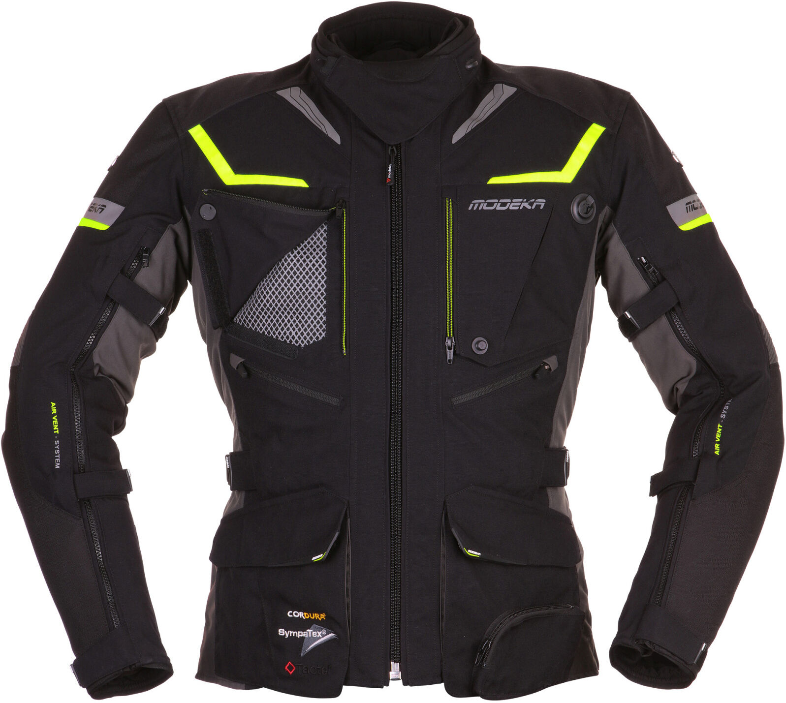 Modeka Motorradjacke Panamericana Herren schwarz neongelb Gr. XL