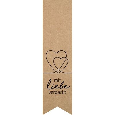 BB-Verpackungen GmbH Etikett "Mit Liebe verpackt" 35 x 135 mm BB-Verpackungen GmbH Etikett "Mit Liebe verpackt" 35 x 135 mm