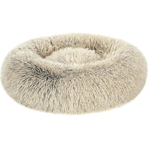 [new product]Feandrea Hundebett in Donut-Form waschbar mit weichem Plüsch, Khaki / S (50 x 50 cm)