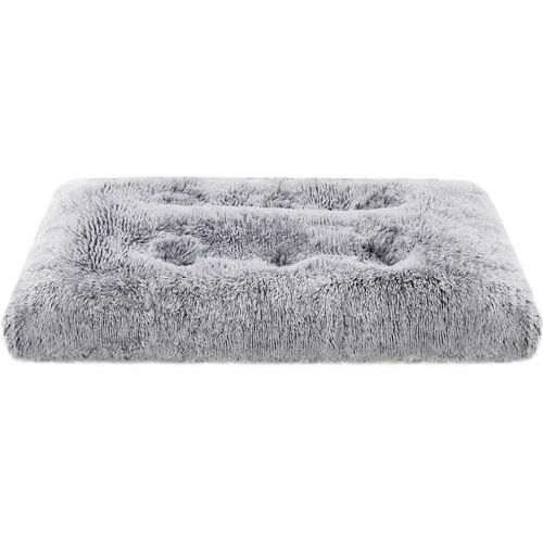 Feandrea Hundebett tragbar und maschinenwaschbar mit langem Plüsch, Hellgrau / M (80 x 50 cm)