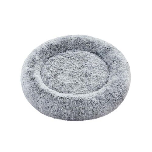 Feandrea Flauschiges Hundebett in Donutform, Hellgrau / L 100 x B 100 x H 20 cm