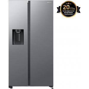 Samsung Side-by-Side mit Slim Ice Maker und Wassertank, 628 L Edelstahl Look Edelstahl Look