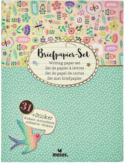 Moses briefpapier Flowers & Friends junior A5 72 teilig Moses briefpapier Flowers & Friends junior A5 72 teilig