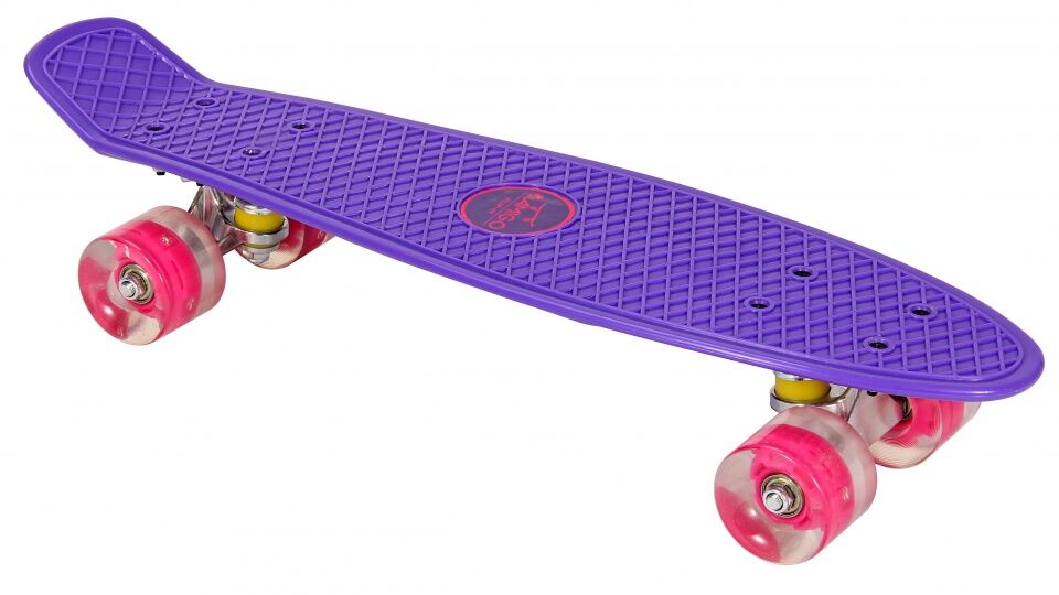 AMIGO skateboard mit LED Beleuchtung 55,5 cm violett/rosa