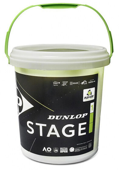 Dunlop minitennisball Stufe 1 Gummi/Filz grün/gelb 60 Stück