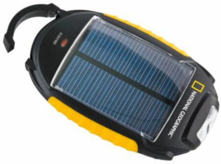 National Geographic 4 in 1 Solarladegerät 13 cm Aluminium schwarz/gelb