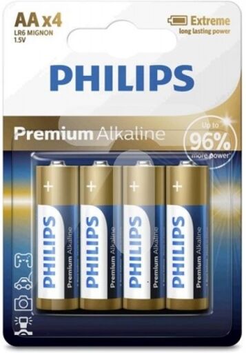 Philips premium Alkaline LR6 AA Batterien 4 Stück