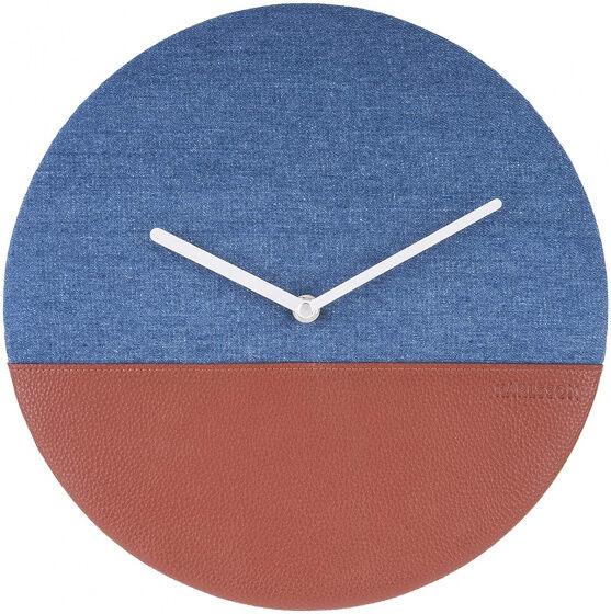 Karlsson wanduhr Leather & Jeans30 cm Jeansstoff/Leder blau Karlsson wanduhr Leather & Jeans30 cm Jeansstoff/Leder blau