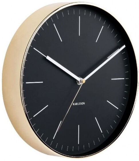 Karlsson wanduhr MinimalBOX32 Design 27,5 cm Stahl gold/schwarz