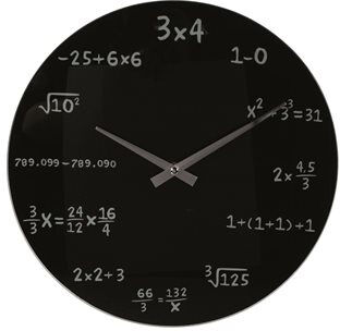 Out of the Blue wanduhr Mathematik 35 cm Glas schwarz