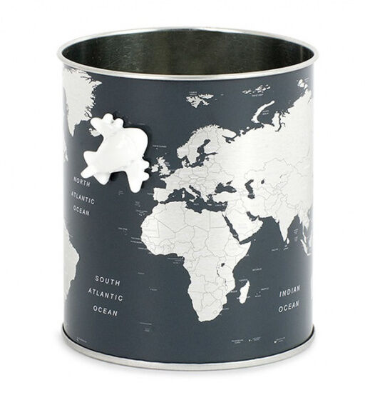 Balvi stiftablage Globe 10 x 8,5 cm Weißblech schwarz/silber 2 teilig