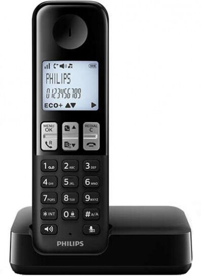 Philips telefon D2501B/01Polypropylen schwarz 2 teilig