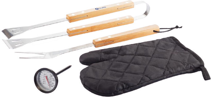 XD Collection barbecue Set 26,6 cm Edelstahl/Holz schwarz 4 teilig XD Collection barbecue Set 26,6 cm Edelstahl/Holz schwarz 4 teilig