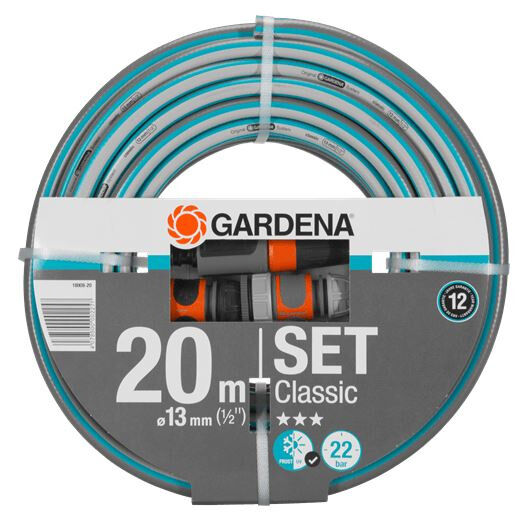 Gardena gartenschlauch Set 20 Meter PVC grau / blau