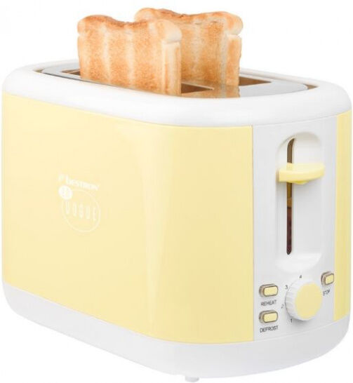 Bestron toaster En Vogue 930W 27 x 24 cm Edelstahl gelb