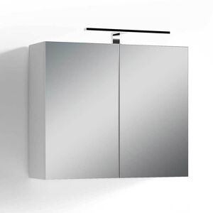 Pharao24.de Badspiegelschrank mit Lampe in modernem Design 70 cm breit