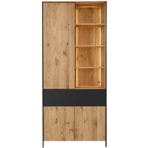 Pharao24.de Massiver Wohnzimmerschrank aus Wildeiche 202 cm hoch - 88 cm breit