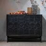 Pharao24.de Türen Sideboard in Schwarz und Dunkelbraun Vintage Design