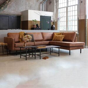 Pharao24.de Design Eckcouch in Cognac Braun Recyclingleder