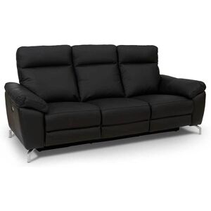 Pharao24.de Wohnzimmer Sofa mit Relaxfunktion Schwarz