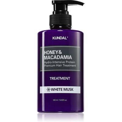KUNDAL Honey & Macadamia White Musk intensive, feuchtigkeitsspendende Pflege für trockenes und beschädigtes Haar 500 ml KUNDAL Honey & Macadamia White Musk intensive, feuchtigkeitsspendende Pflege für trockenes und beschädigtes Haar 500 ml