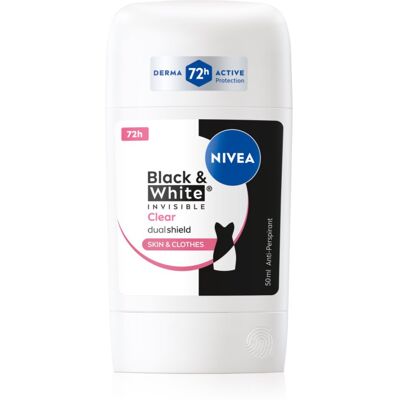 NIVEA Black & White Invisible Clear festes Antitranspirant 50 ml NIVEA Black & White Invisible Clear festes Antitranspirant 50 ml