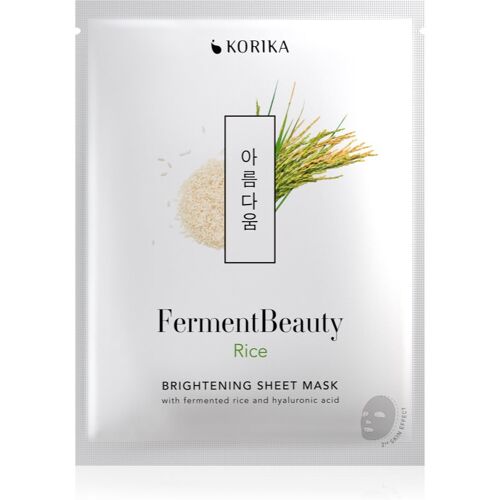 KORIKA FermentBeauty Brightening Face Sheet Mask with Fermented Rice and Hyaluronic Acid aufhellende tuchmaske mit fermentiertem reis und hyaluronsäure 20 g
